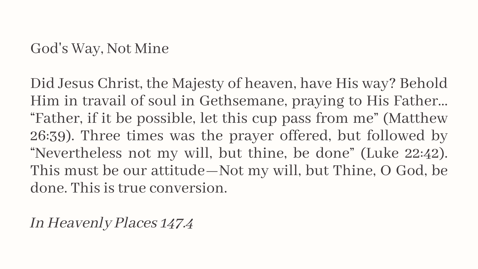 When God says, 